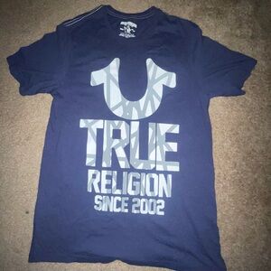 True Religion Blue Short Sleeve Tee with Iconic Logo